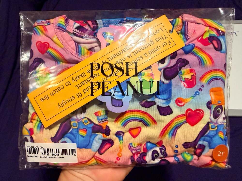 Posh Peanut Panda Painter Classic Pajama Set 2T